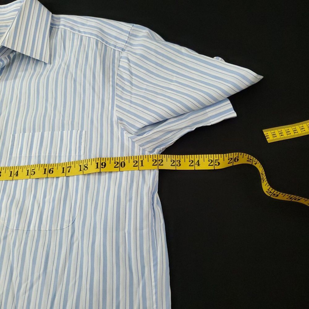 Van Laack Royal Button Down Shirt Mens Medium Blue Casual Dress Short Sleeve M - Picture 6 of 13